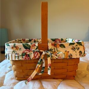 Longaberger Floral Lined Woven Basket